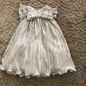 Bonnie Jean Beautiful  Silver/bow Dress